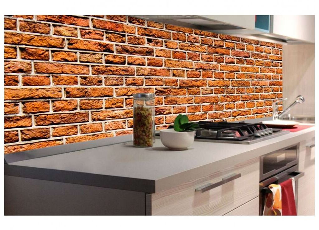 Küchenrückwand Folie selbstklebend ALTE ZIEGELWAND 180 x 60 cm - Klebefolie - Dekofolie - Spritzschutz für Küche -