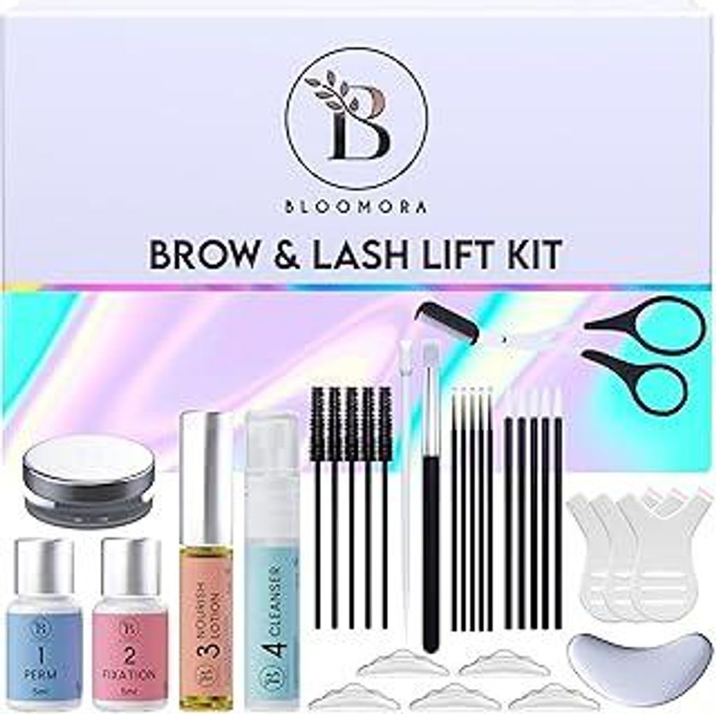 Wimpernlifting Set & Augenbrauen Lifting Kit – 2-in-1-Lösung für 15 Anwendungen, Hält 6–8 Wochen, DIY Brow Lamination & Lash Lift für Zuhause
