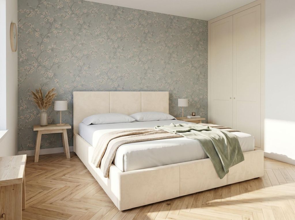 Čalouněná manželská postel 180x200 TABLORA - béžová Obrázek produktu 