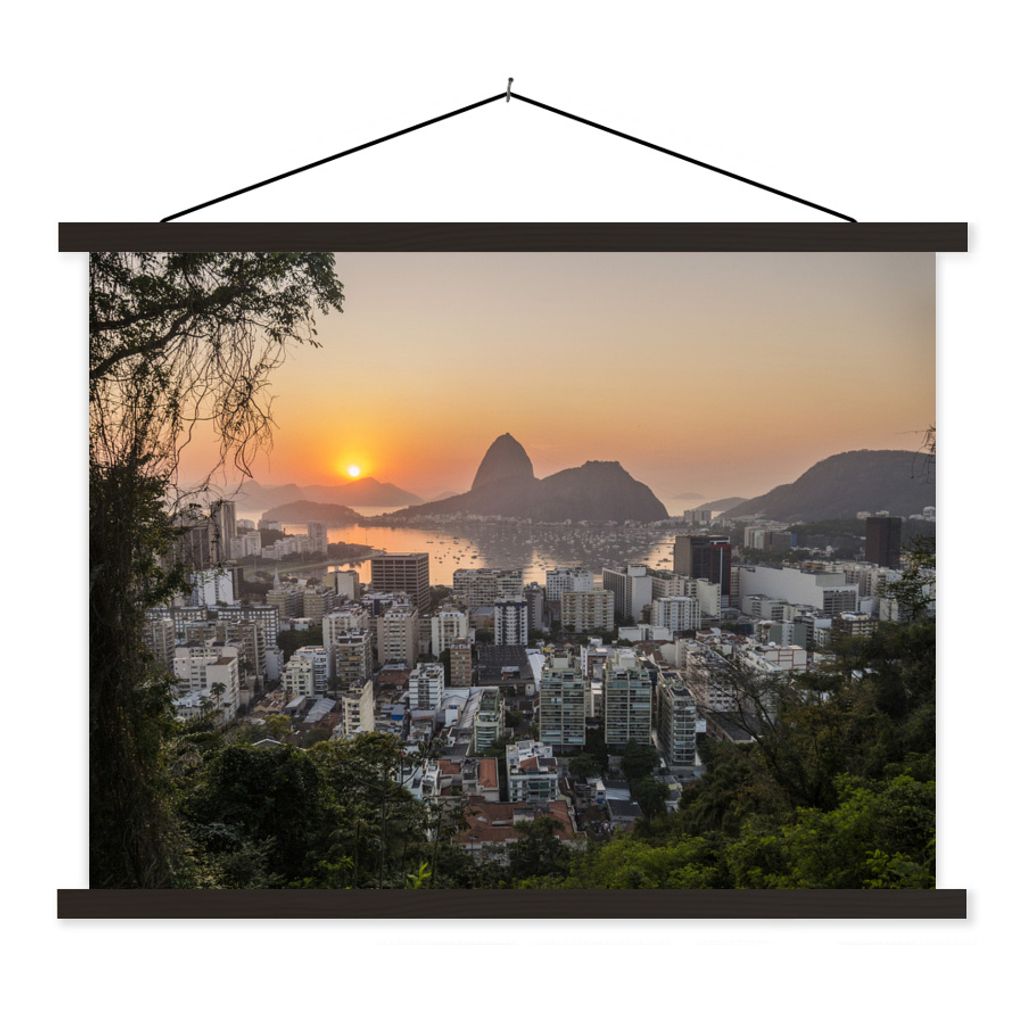 MuchoWow Textilposter Rio de Janeiro - Brasilien - Südamerika 60x45 cm mit schwarzem Rahmen - Poster Schlafzimmer