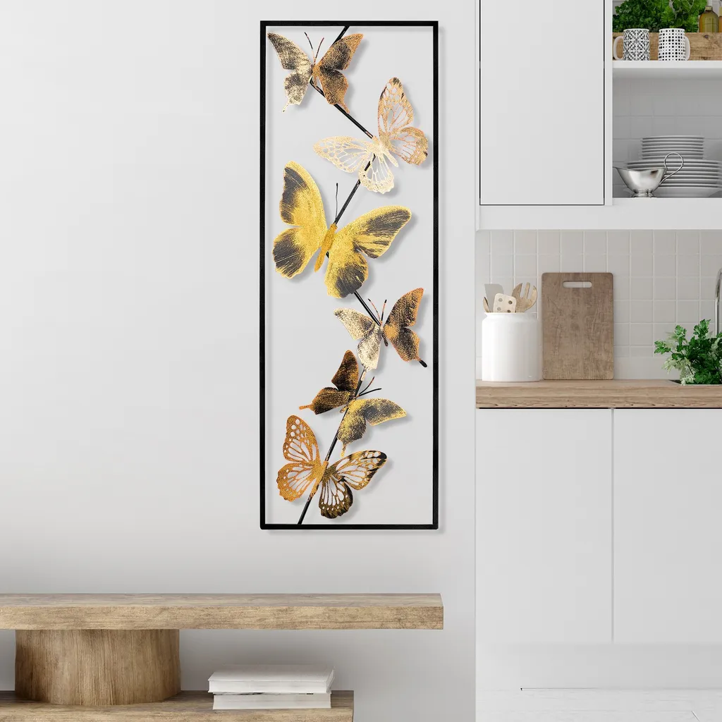 Wallity Tavus 3 Decorazione in Vero Metallo 32x90cm Multicolore