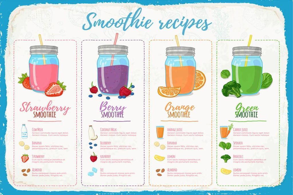 vianmo Holzschild 12x18 cm Smoothie Recipe Berry Orange