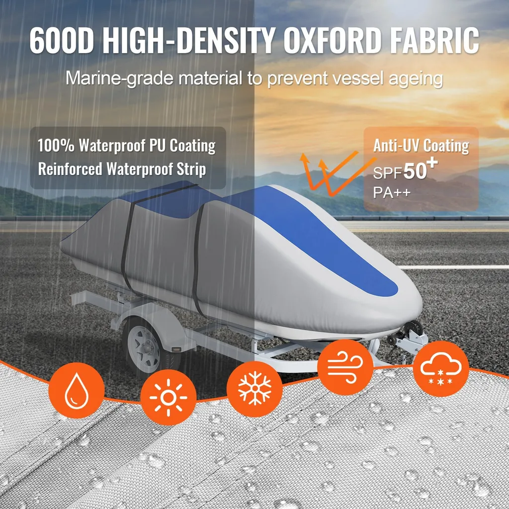Bâche Jet Ski Remorquable - Housse Hivernage Imperméable 320 à 342 cm