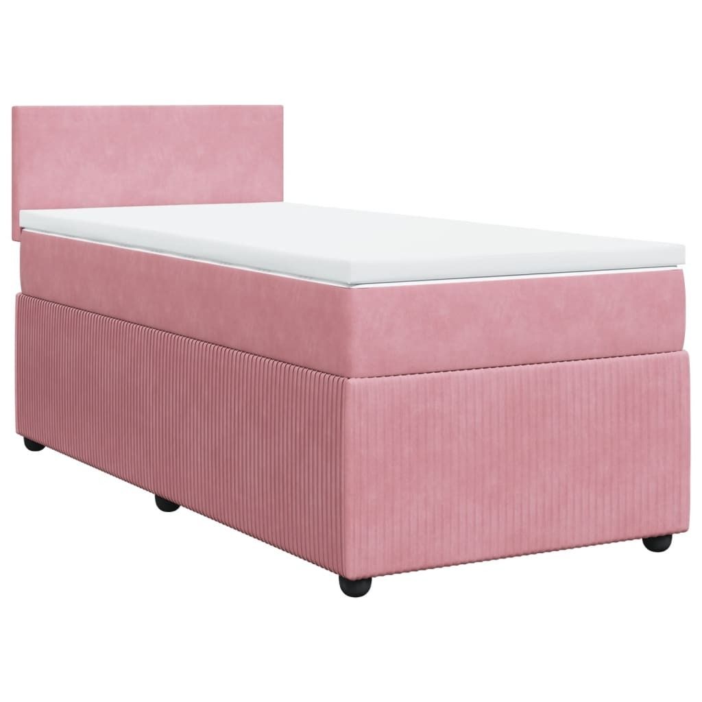 Best Möbel Boxspringbett mit Matratze - modernes Design - Rosa 100x200 cm Samt - Doppelbett A3287661