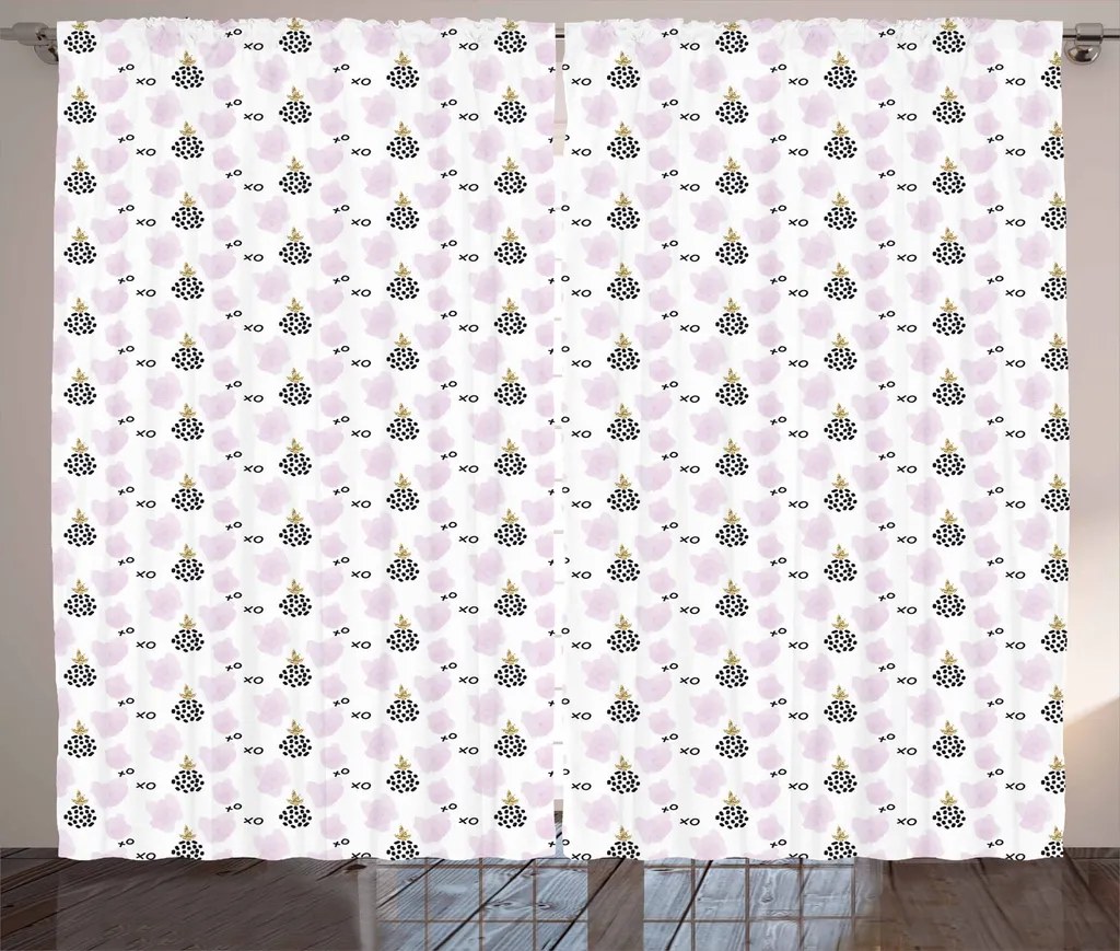 ABAKUHAUS Tenda astratta rustica, Scandinavian Ananasse, Tende universali per soggiorno con passanti e ganci, 280 x 175 cm, rosa pallido terra giallo