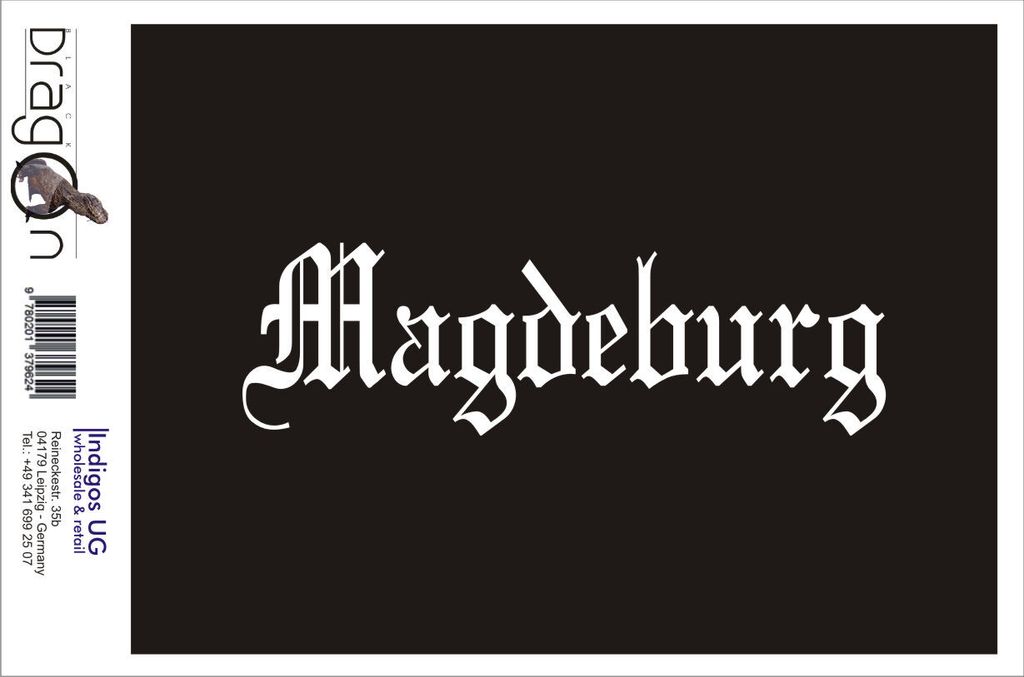 Aufkleber / Autoaufkleber - JDM / Die cut / Auto / OEM - Stadt Magdeburg - 200x60mm schwarz - Heckscheibe / Heckscheibenaufkleber
