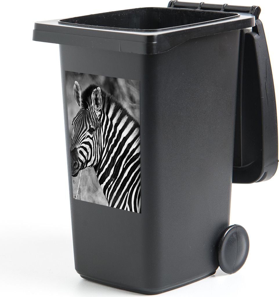 MuchoWow Mülltonnenaufkleber Zebra-Porträt 40x60 cm - Mültonnen-sticker - Sticker - Aufkleber für die Mülltonne
