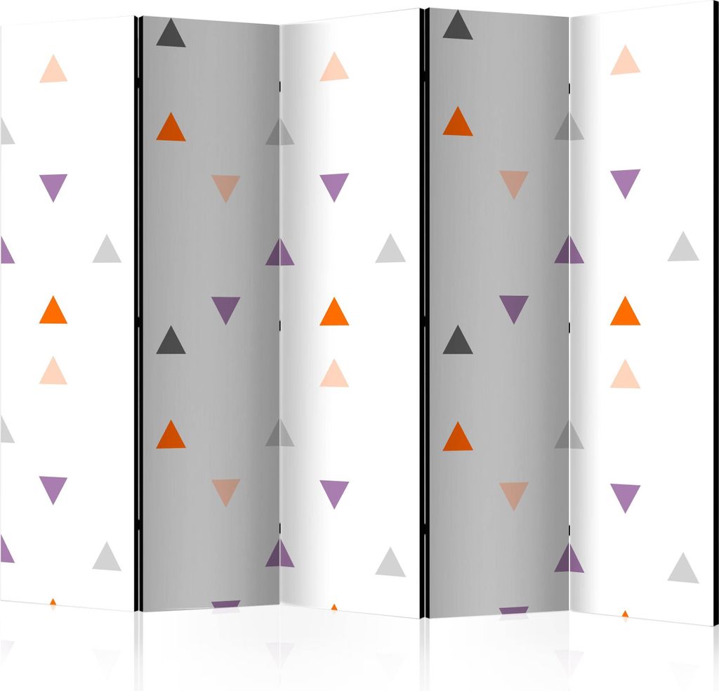 5-teiliger Doppelseitiger Vlies Paravent - Triangles Rain II 225x172 cm Für Kinder f-A-0686-z-c