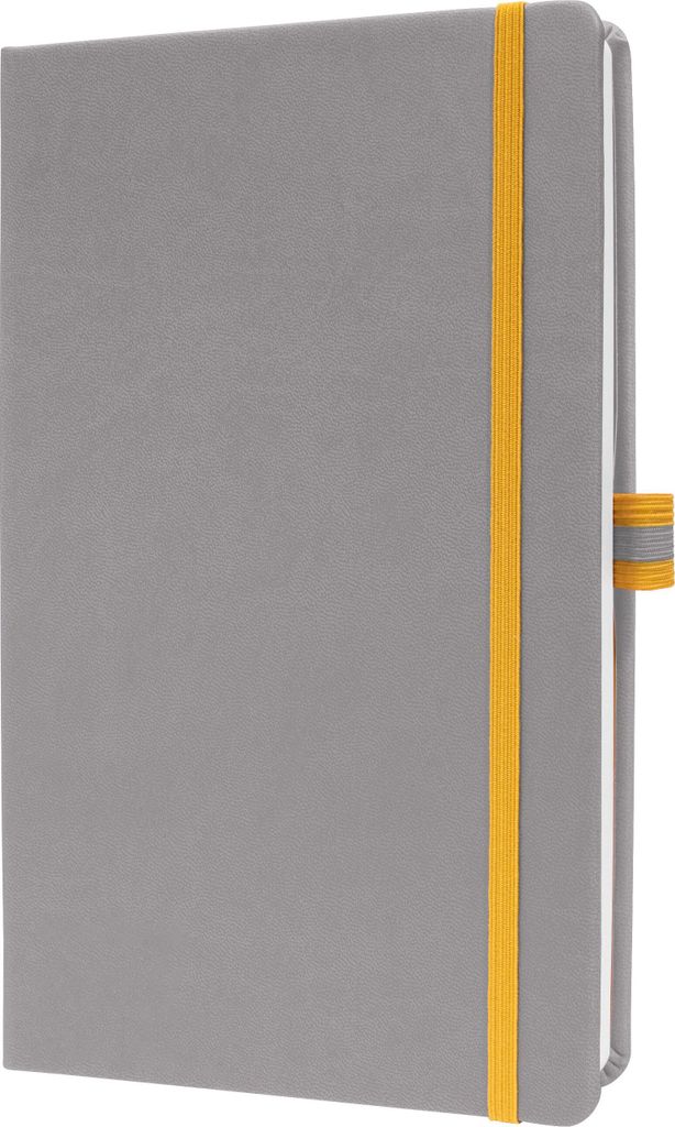 SIGEL LS100 Notizbuch linescape - kariert - ca. A5 - hellgrau, gelb - Hardcover - 176 S. -