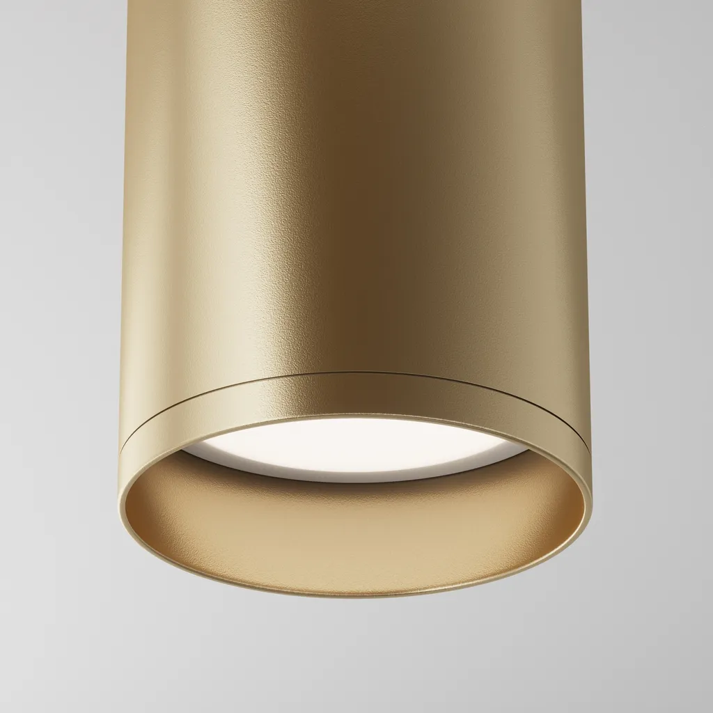 Plafoniera Alluminio Oro Opaco H 13 cm - Design Moderno e Durata LED - 3