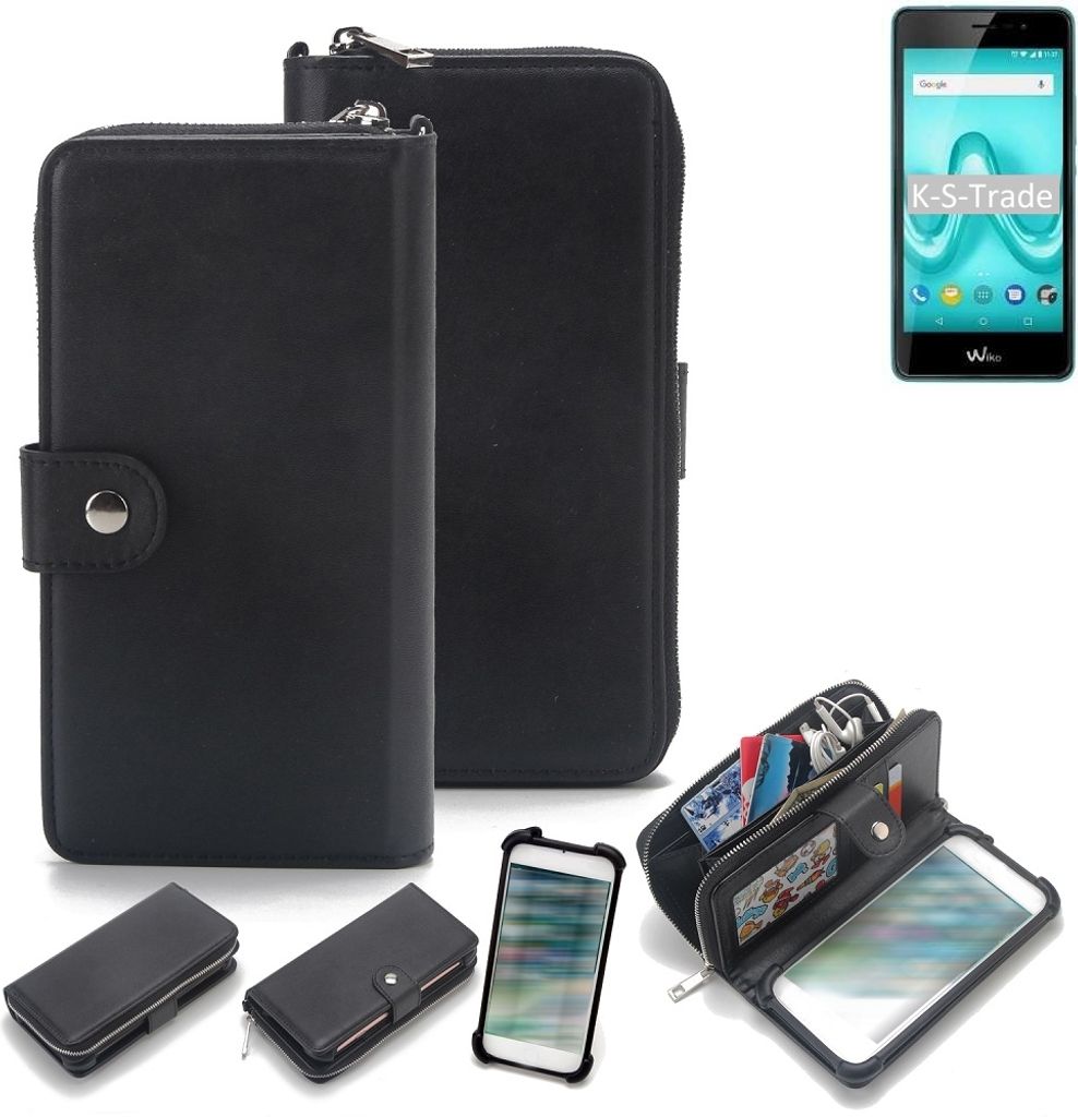 K-S-Trade 2in1 Handyhülle Schutzhülle kompatibel mit Wiko Tommy 2 & Portemonnee Cover Handy Hülle Case Etui Geldbörse Wallet Bookstyle Hülle