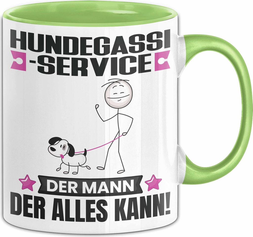 Hundegassi-Service Tasse Geschenk für Hundegassi-Service Der Mann Der Alles Kann Geschenkidee zum Geburtstag (Grün)