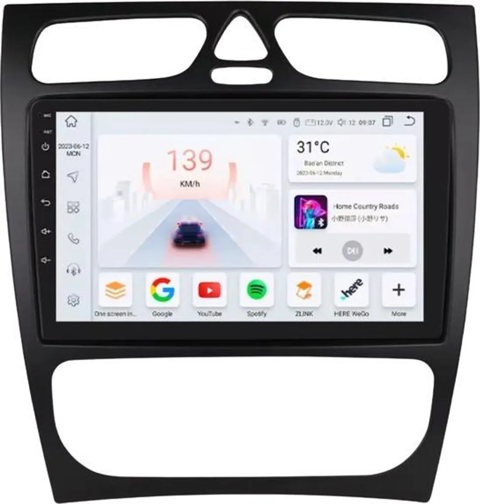 Autoradio Bluetooth avec écran QLED pour Mercedes-Benz W209