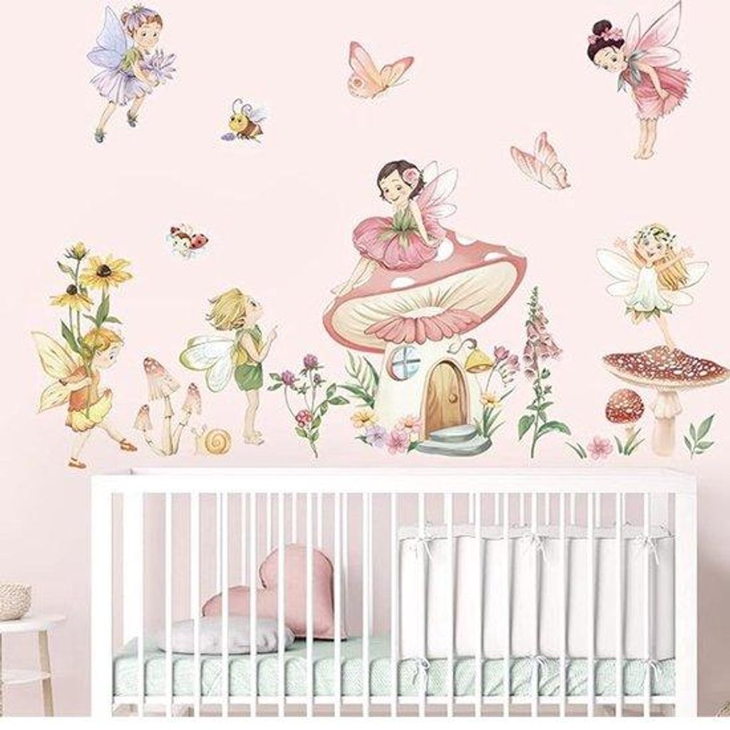 Blumen Schmetterling Wanddeko für Mädchen Schlafzimmer Kinderzimmer Babyzimmer