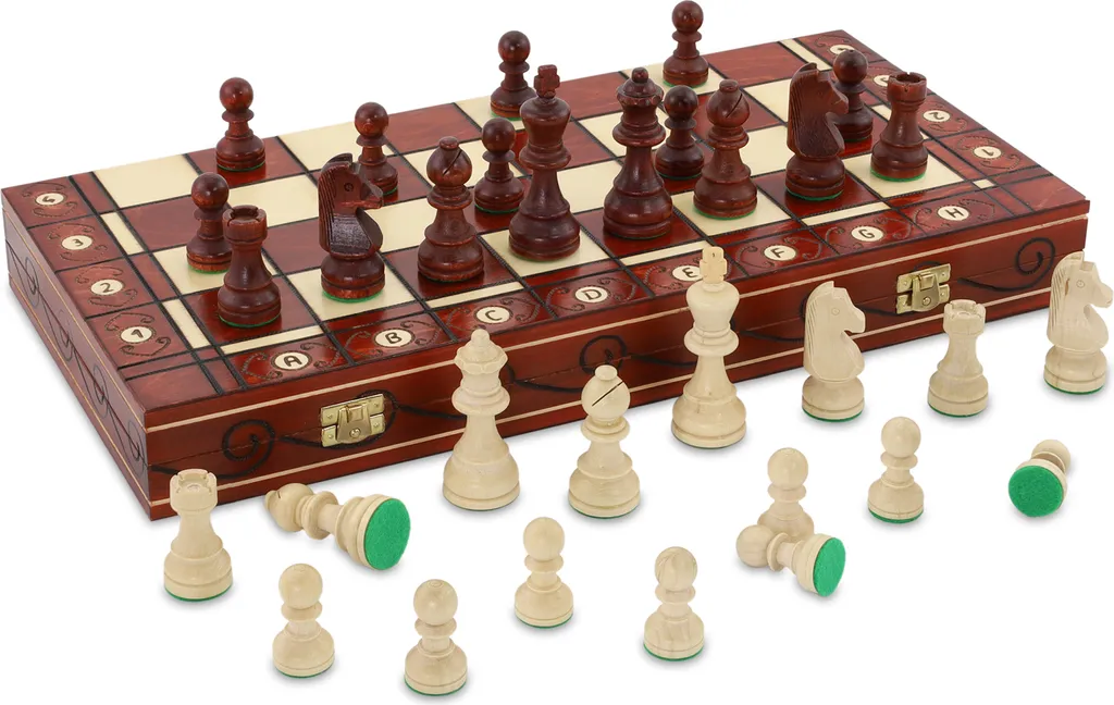 CREECHWA Magnet-Schachspiel Aus Holz - 29x29cm Klappbar Mit Filzbezug