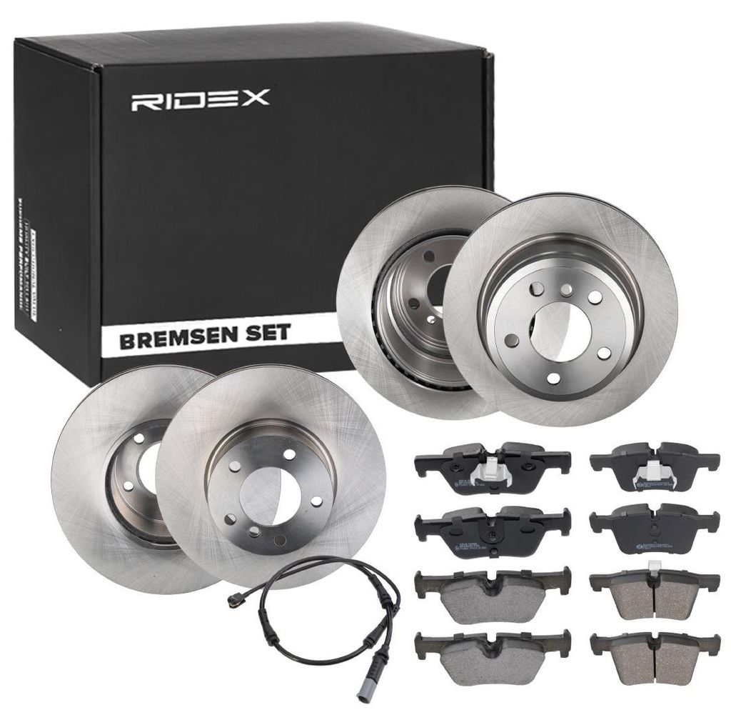 RIDEX Bremsenset Vorne Vorne beidseitig Hinten Bremsscheiben Beläge Satz für BMW 3 Touring (F31) 312,0 300,0mm