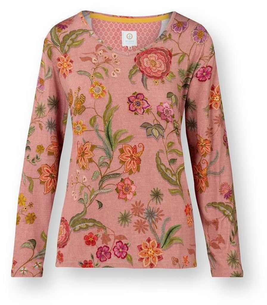Pip Studio Trice Long Sleeve Top Coco Flower Farbe Coral Größe XL