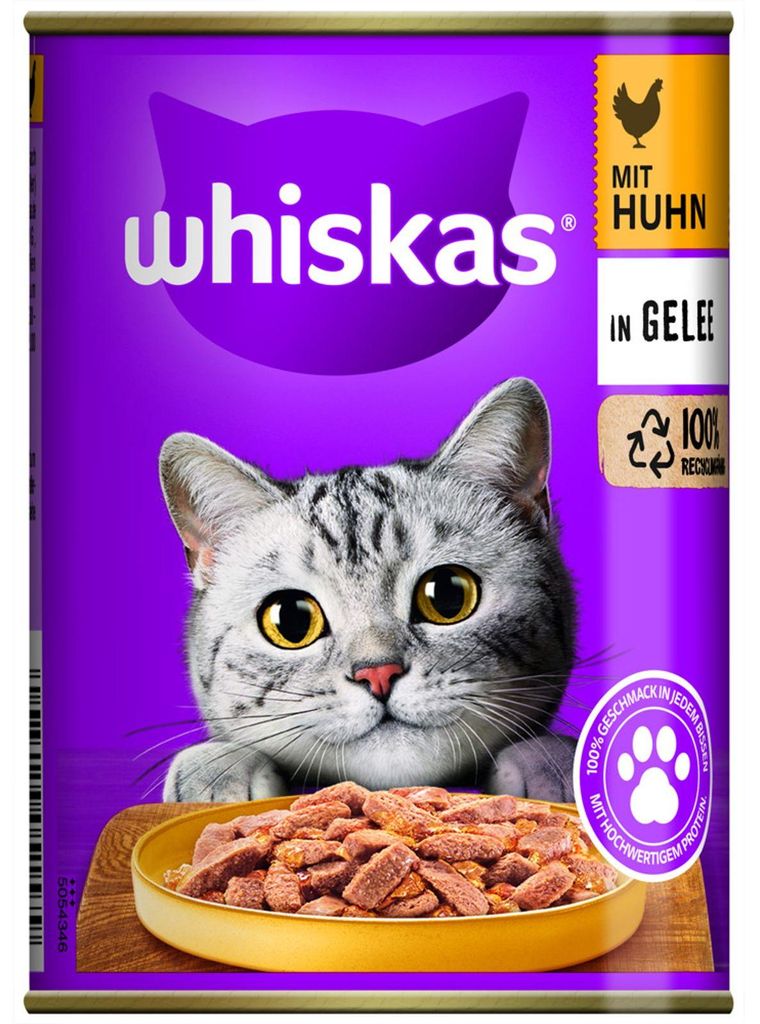 12x 400g Whiskas Huhn in Gelee Katzenfutter Nassfutter Produktbild 