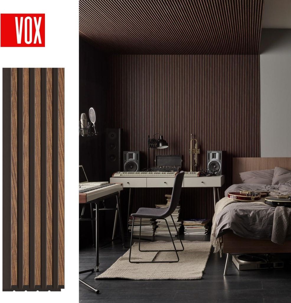 VOX Wandpaneel U-TRIM Linerio S-Line - Akustikpaneel - Innendekoration - Mocca 265x2,8x1,2 cm 1 Stück