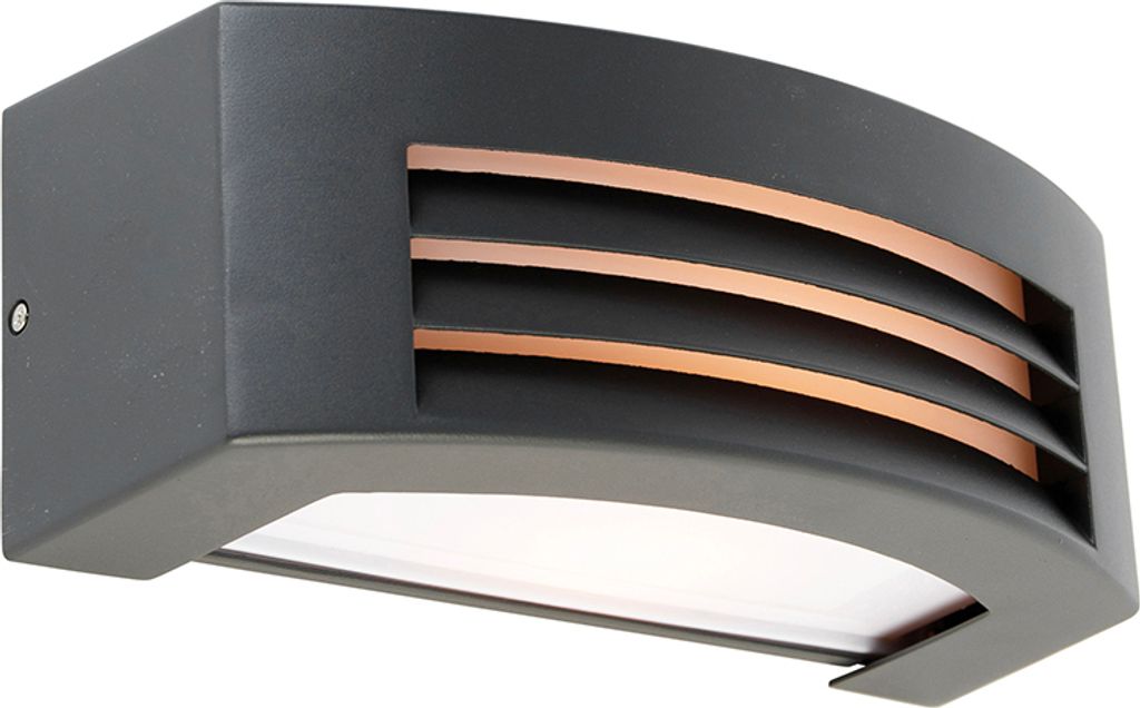QAZQA - Moderne Außen Wandleuchte Anthrazit IP44 - Hurricane 1 I Außenbeleuchtung I Up I Down - Aluminium Rechteckig - LED geeignet E27