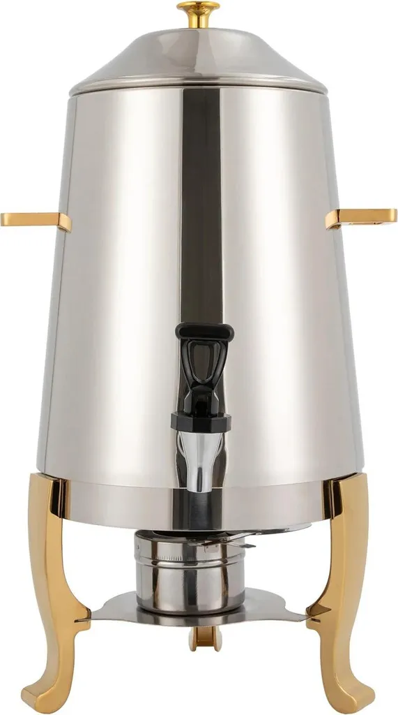 Distributeur de boissons chaudes 13L en acier inox doré avec brûleur