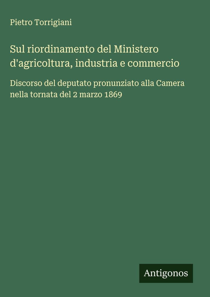 Über die Umstrukturierung des Ministeriums für Landwirtschaft, Industrie und Handel