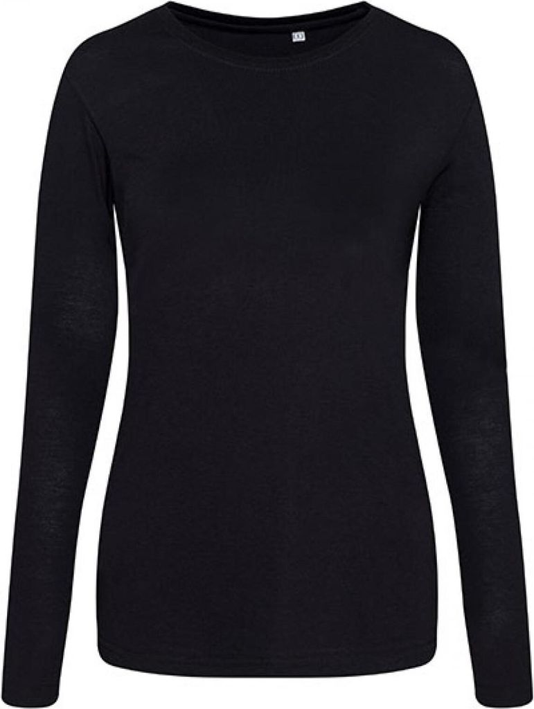 Just Ts & Polos JT002F | Damen Longsleeve Girlie Tri-Blend T - Farbe: Solid Black - Größe: S