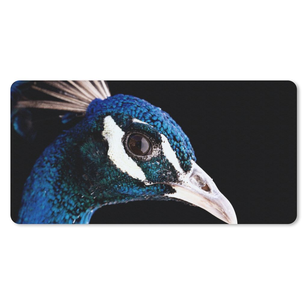 MuchoWow® Mauspad Mousepad Pfau - Tier - Blau 60x30 cm - Produktbild 