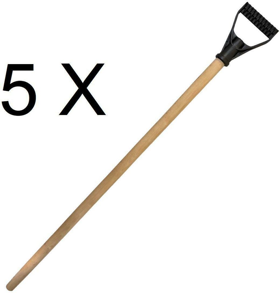 5x Holzstiel D-Griff Schneeschieber Ersatz Spaten-Stiel Schneeschaufel Ø27-32mm