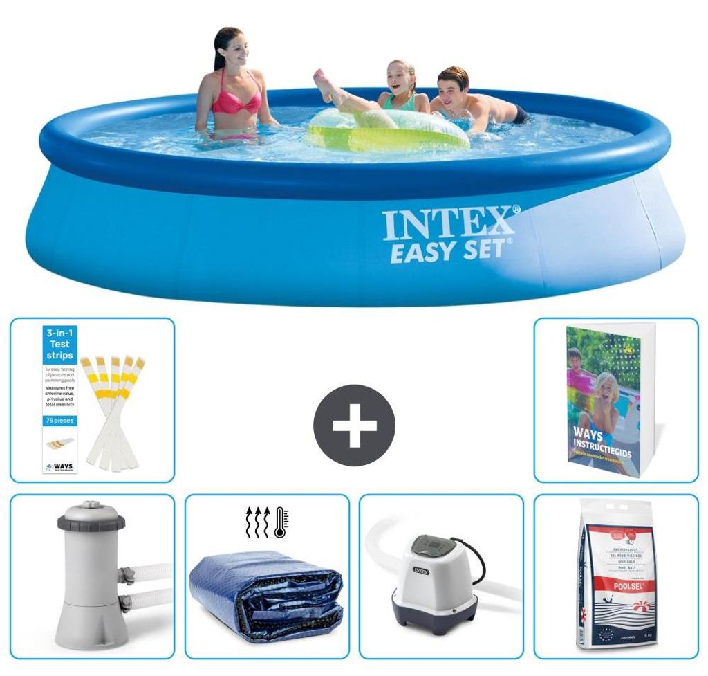 Easy Set Pool Rund - 396x84 cm - 7-teilig S329