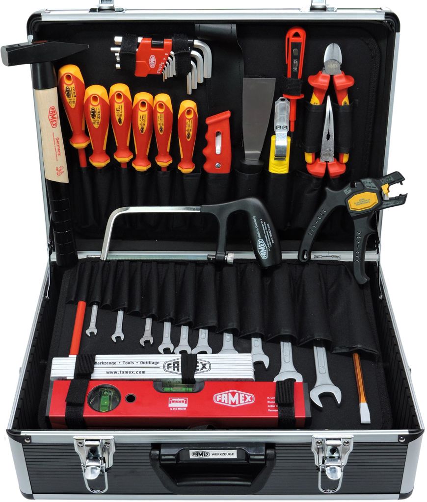 FAMEX 789-10 Alu Werkzeugkoffer mit Werkzeug Set für den Produktbild 