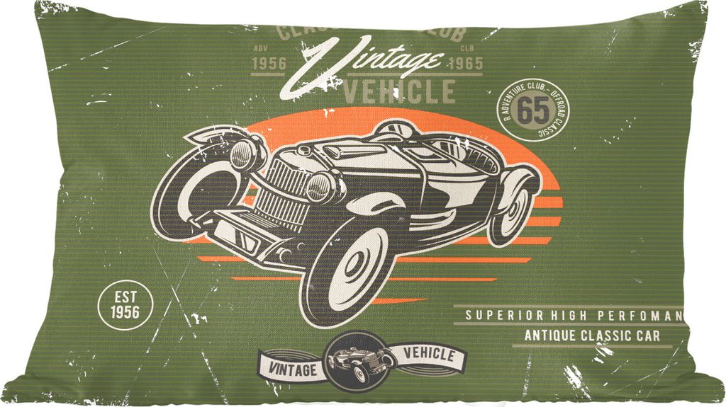 MuchoWow Zierkissen Sofakissen Wohnzimmer Dekokissen 60x40 cm Oldtimer - Oldtimer - Auto - Kopfkissen - Polster mit Foto