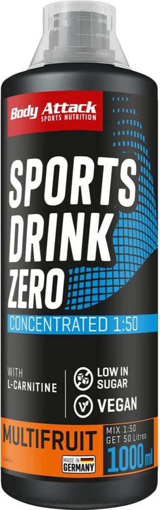 Body Attack Sports Drink Zero 1000ml Multi Fruit