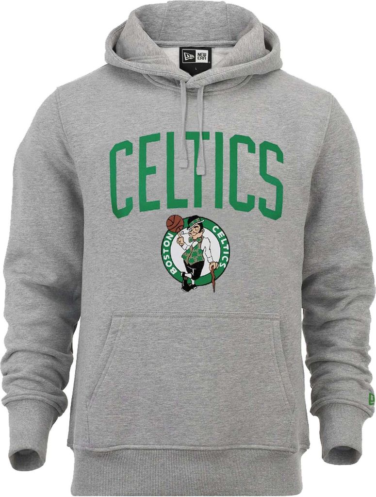 New Era Boston Celtics Team Logo PO Hoody Sweater NBA Hoodie Herren Men(M,Grey)