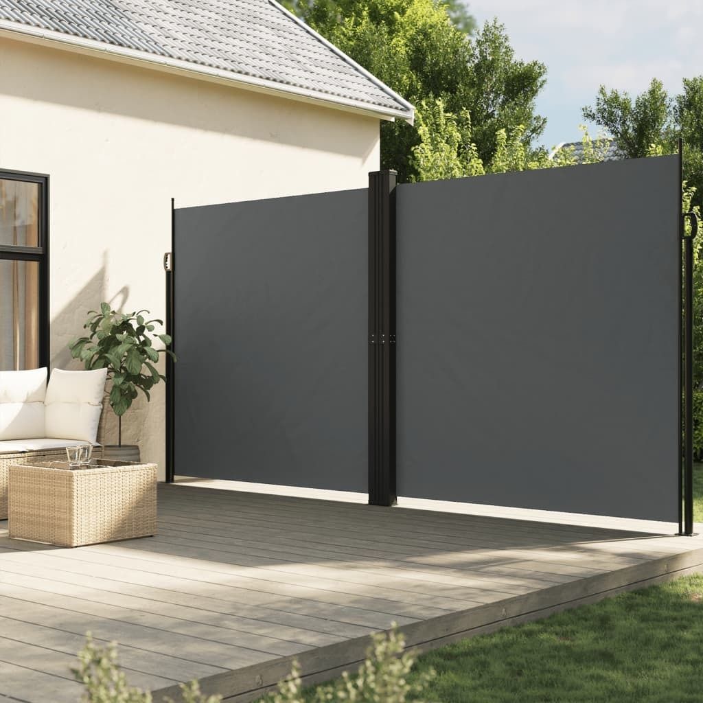 Möbel Seitenmarkise Ausziehbar Anthrazit 220x600 cm - Sonnensegel 4004673