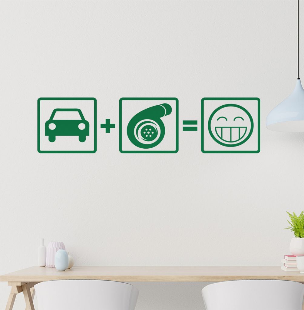 Turbo Boost Wandtattoo in 6 Größen - Wandaufkleber Wall Sticker - Dekoration, Küche, Wohnzimmer, Schlafzimmer, Badezimmer