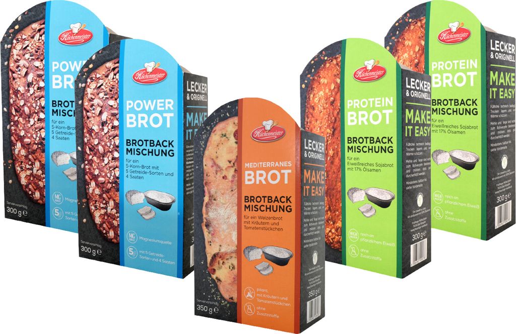 BIELMEIER Brotbackmischung 5-teiliges Kennenlern-Set á 300/350g Küchenmeister