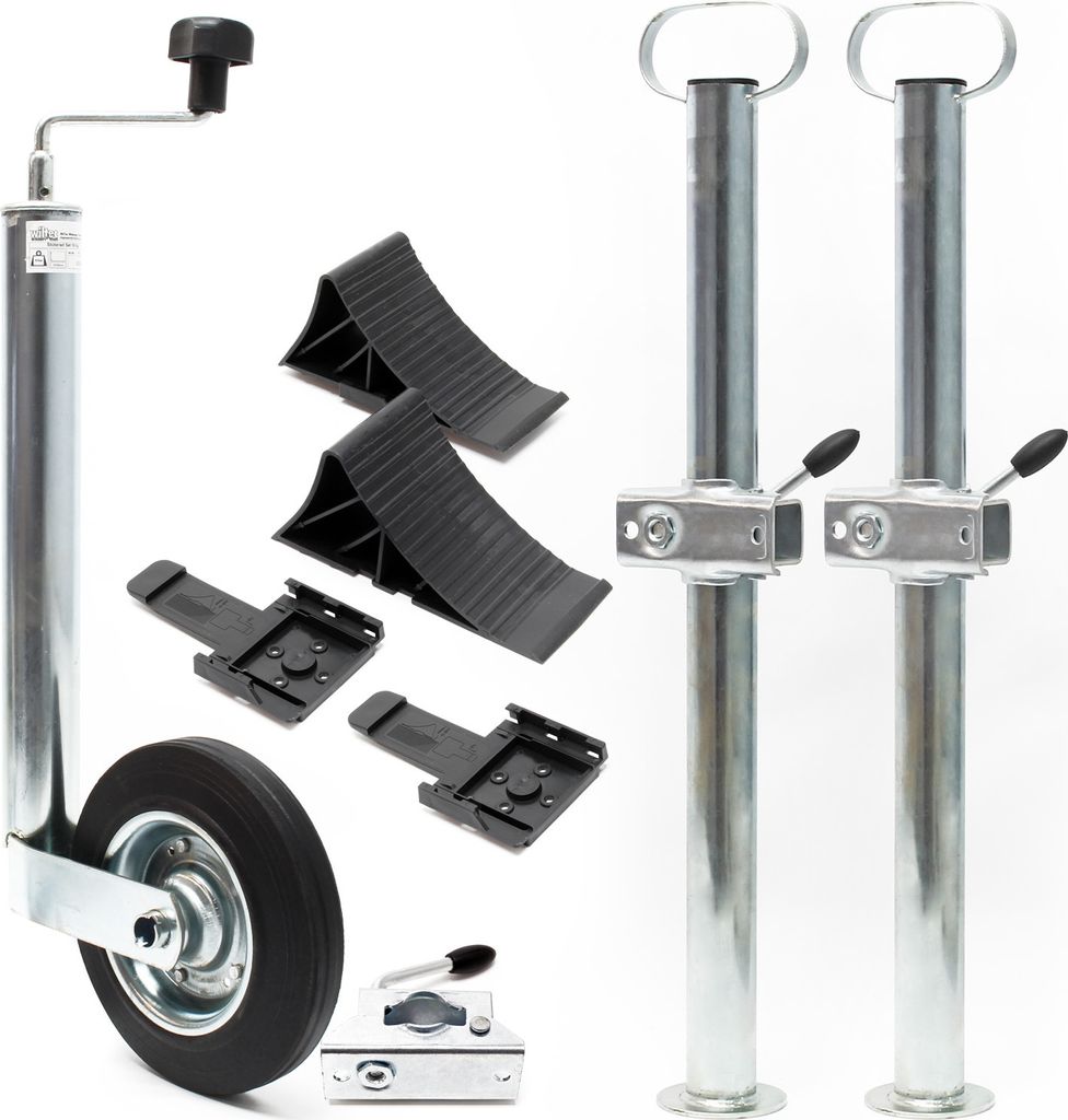 Wiltec Kit Béquille de remorque avec 10 pièces – Roue Image du produit 