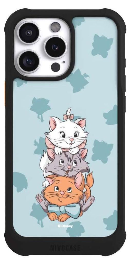 NIVOCASE Hülle für Apple iPhone 16 Pro Max Stoßfeste Handyhülle NIVOmax Case Schwarz Aristocats Disney Katze