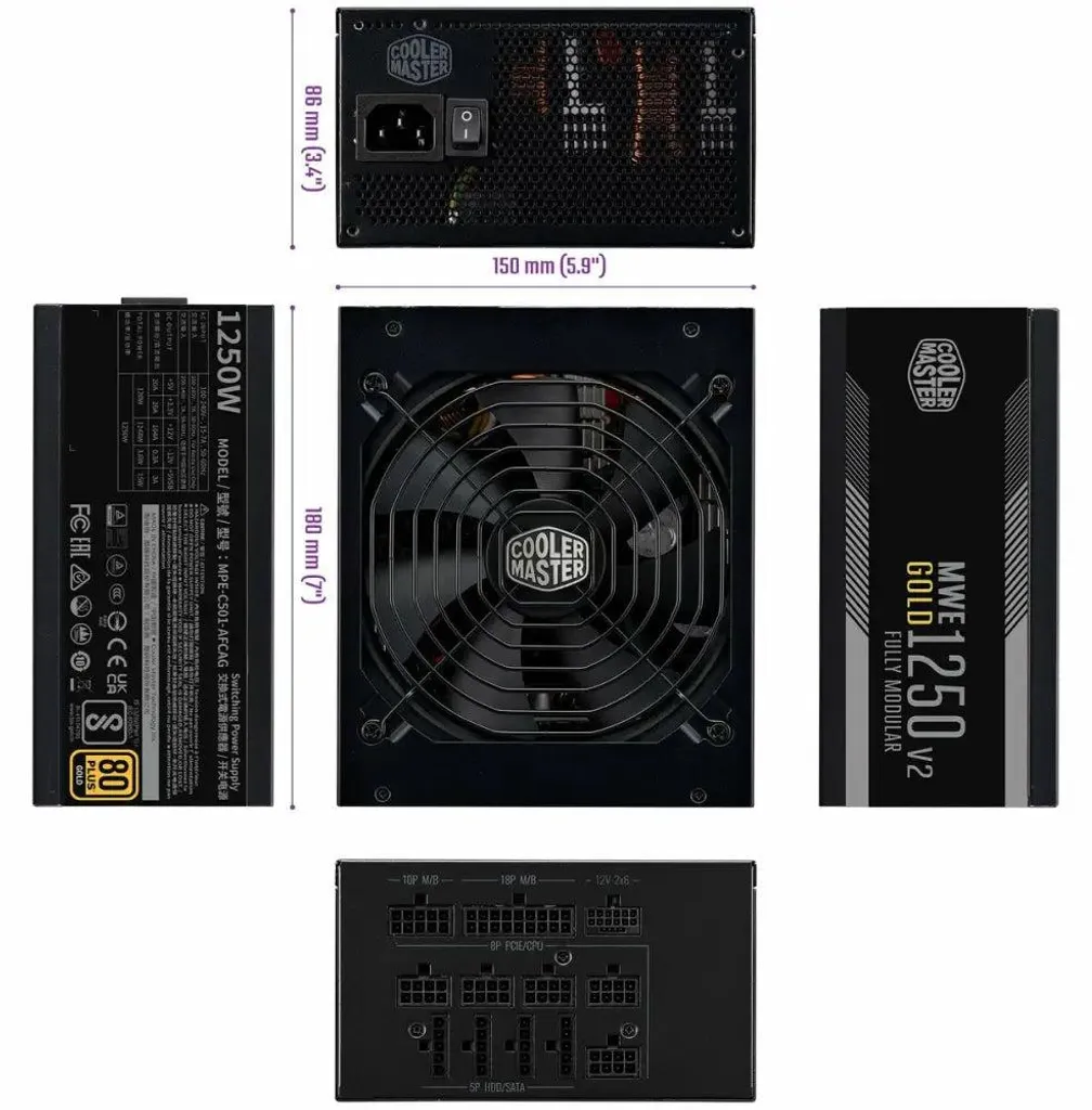 Cooler Master MWE 1250W V2 ATX 3.1 Gold Alimentation PC Performance - 5
