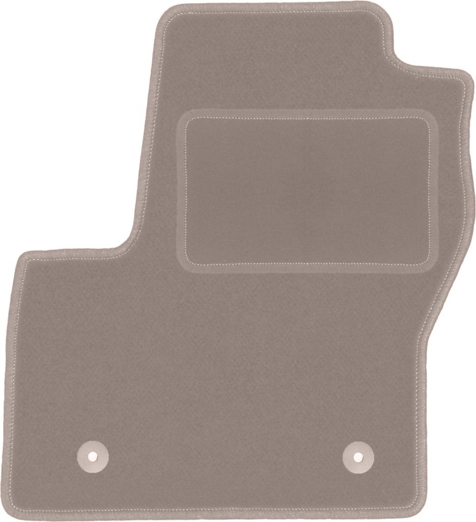 Fahrerfußmatte Velours beige passend für Ford Tourneo Connect (2013-2017, kombivan) – mit Befestigungen – passgenau