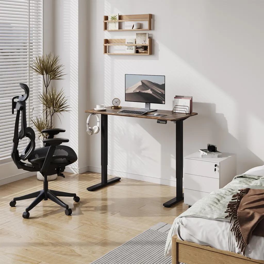 SANODESK Scrivania Regolabile 120x60 Marrone: Comfort in Ufficio - 13