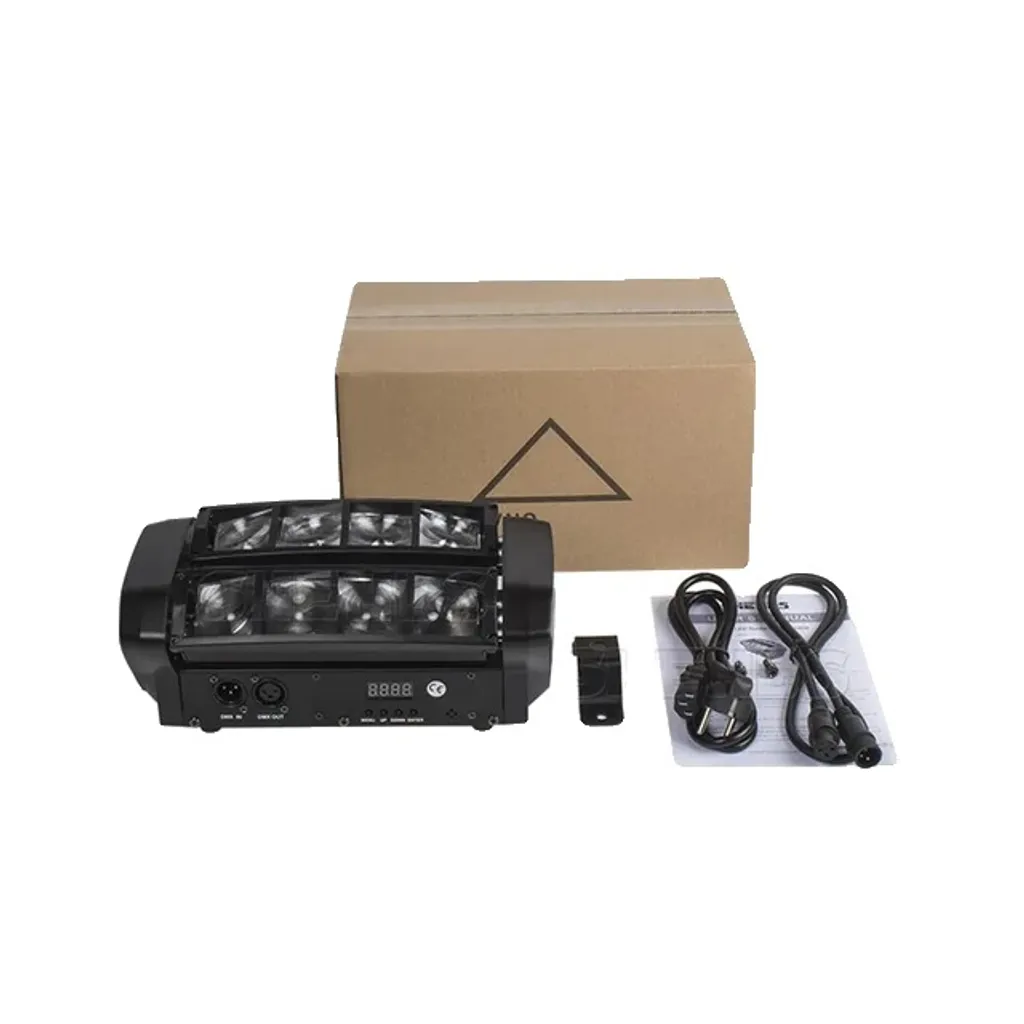 Éclairage Soirée Mini Spider LED 8x6W RGBW - Idéal Fêtes et Mariages