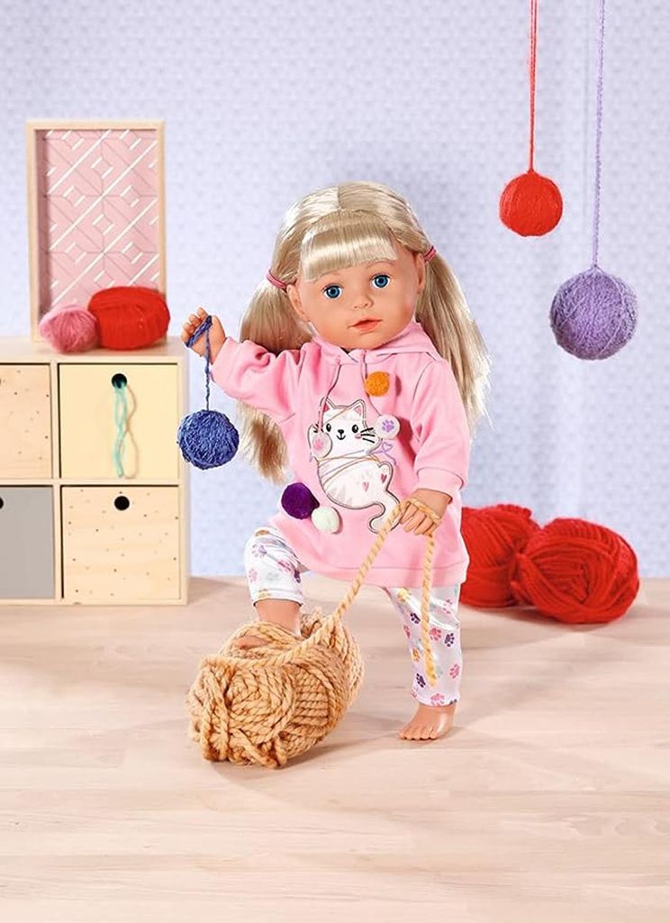 Dolly Moda Pulli+Leggings Kätzchen, 43cm Produktbild 2