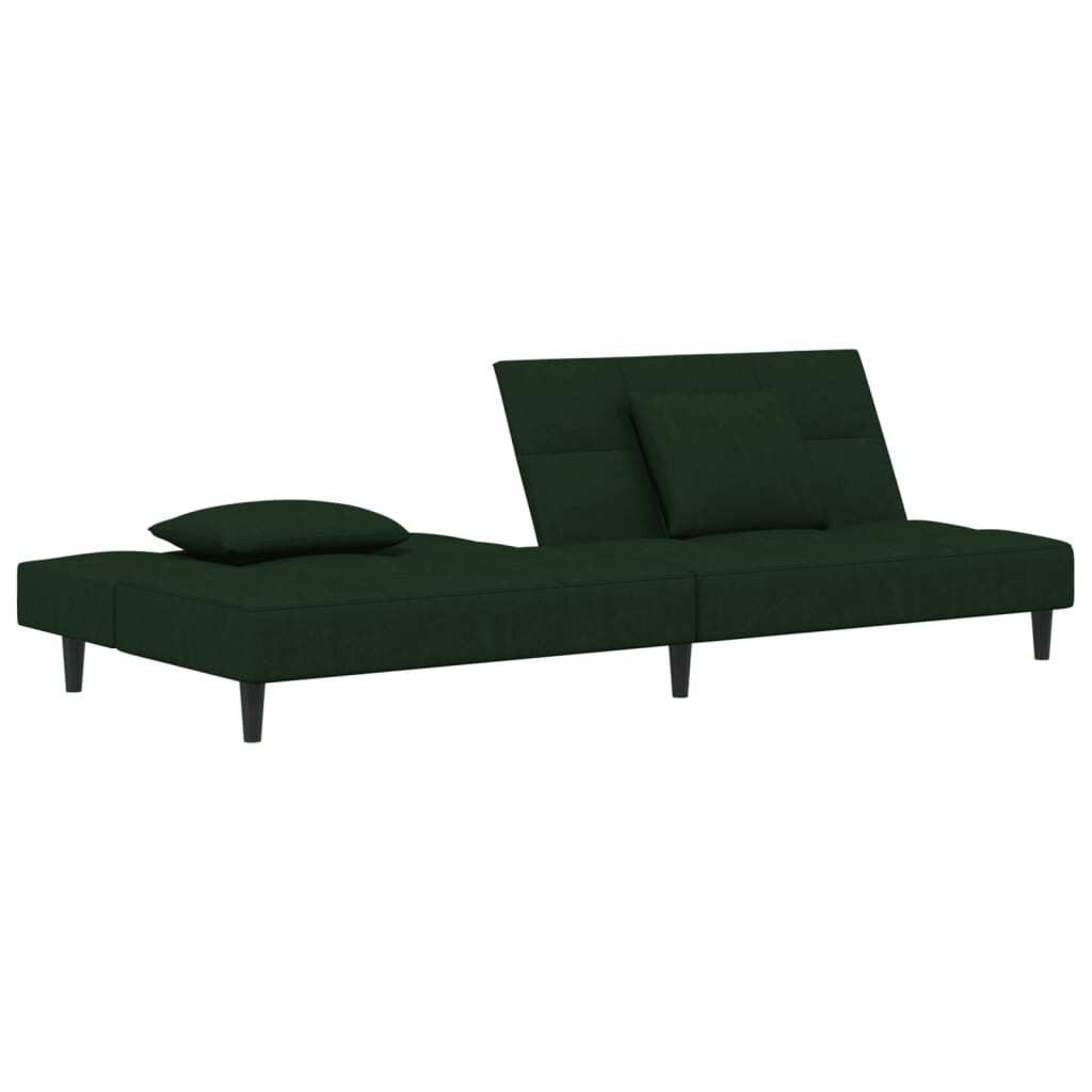 "Winterschlussverkauf "Schlafsofa - CLORIS - Bettsofa eleganten Design - 2-Sitzer mit 2 Kissen Dunkelgrün Samt - 200 x 84,5 x 69 cm - DEMöbel1589122
