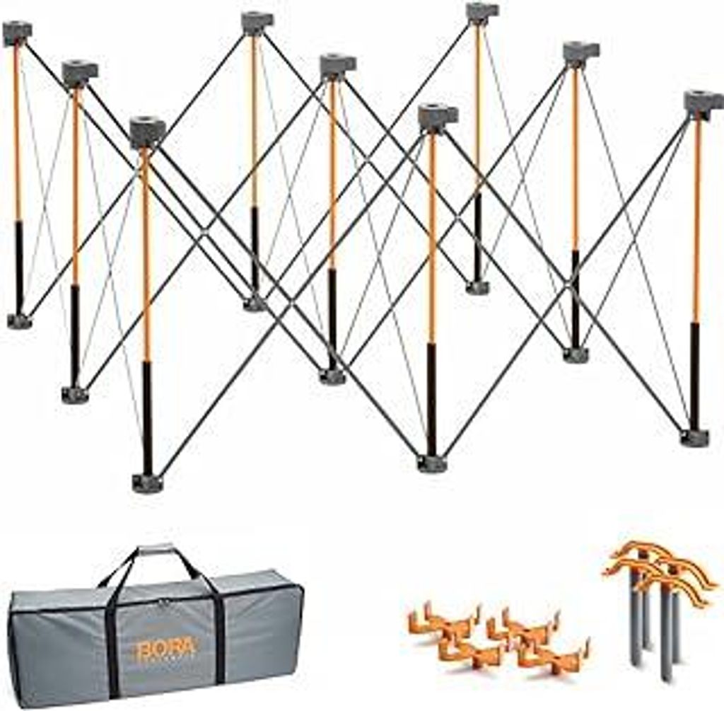 Bora Centipede 76,2 cm werkbank klappbar-Set – Keine Montage Klapptisch 1,587 kg Gewichtsbegrenzung – 1,2 x 1,2 m Mobile Arbeitsstation mit Auf...