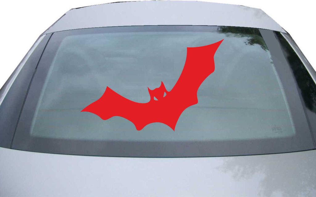 Indigos UG - Aufkleber Heckscheibe & Motorklappe DE2232 - rot - 600x388 mm - Fledermaus - Auto Scheiben Fenster Heckklappe Tuning Racing JDM - Die cut