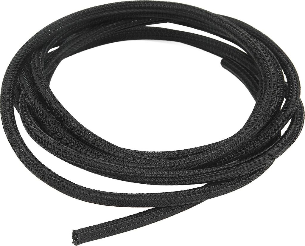 5 mm/0,2 Zoll schwarzer Kabelschutz, selbstwickelnder Kabelbaum, hochtemperaturbeständige Kabelhülse für Wohnmobil, Boot, 7,5 m/25 Fuß