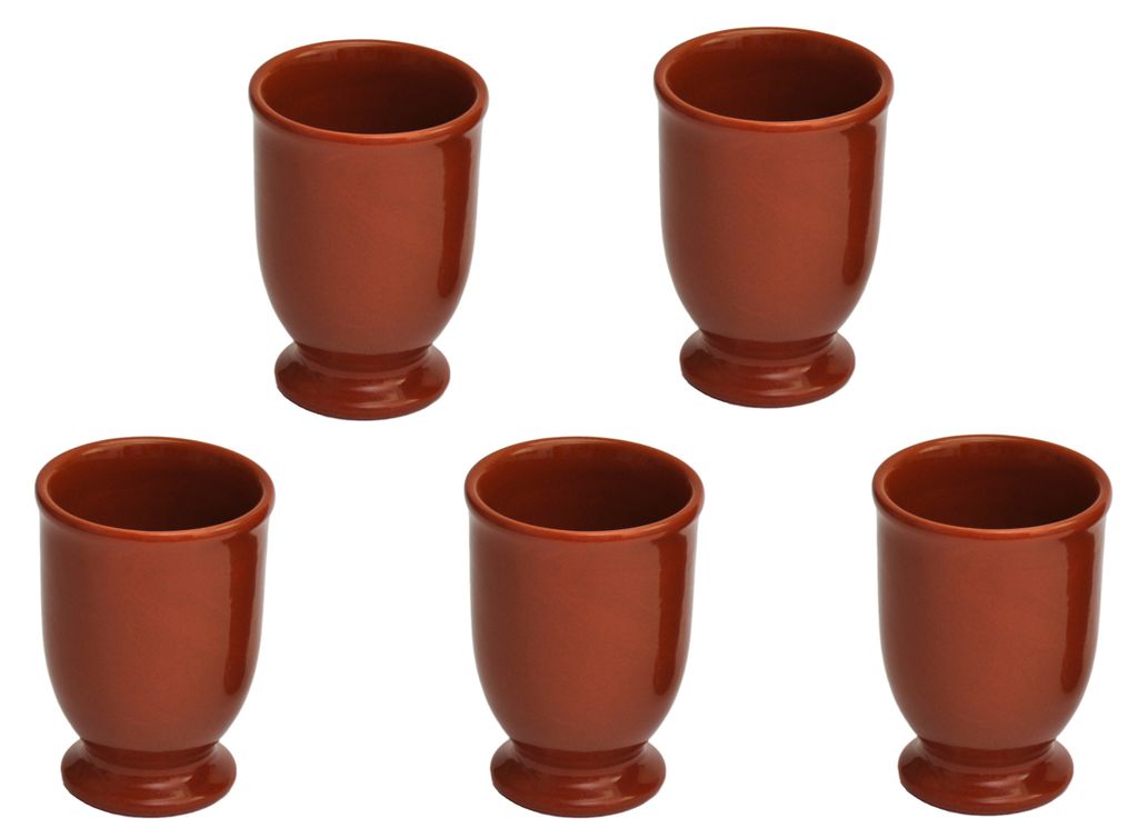 5er Set Lasierte Tonbecher 175ml ideal für Honigwein