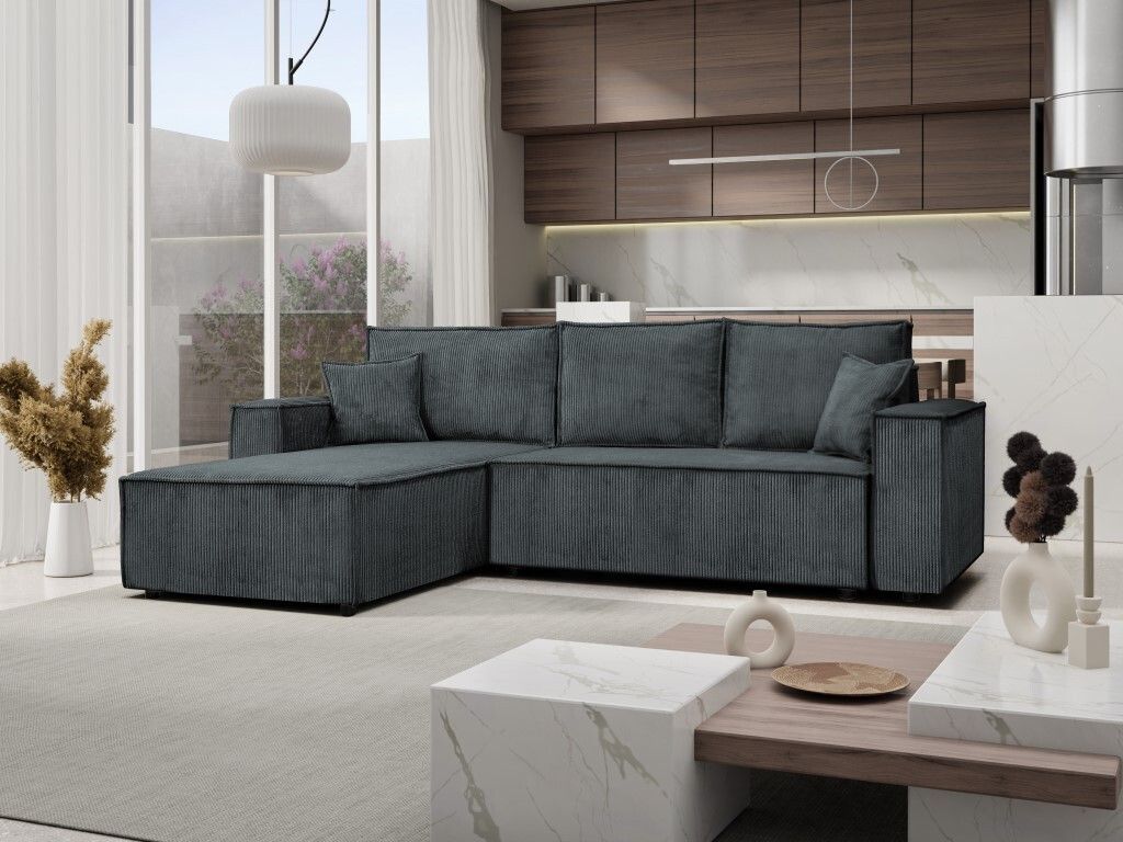 Ecksofa Passio L-Form mit Schlaffunktion Bettkasten Sofa Couch 275 cm Lieferung bis in die Wohnung universelle Ottomane Wohnlandschaft (Poso 60 - d...